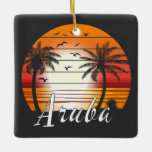 strand van Aruba Keramisch Ornament<br><div class="desc">Verbazingwekkend  Aruba-ontwerp voor strandliefhebbers in de zomer.</div>