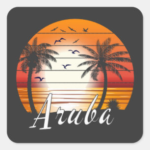  strand van Aruba Vierkante Sticker