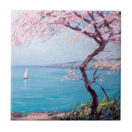 Strand van Biarritz (door Kimon Loghi) Tegeltje (Voorkant)