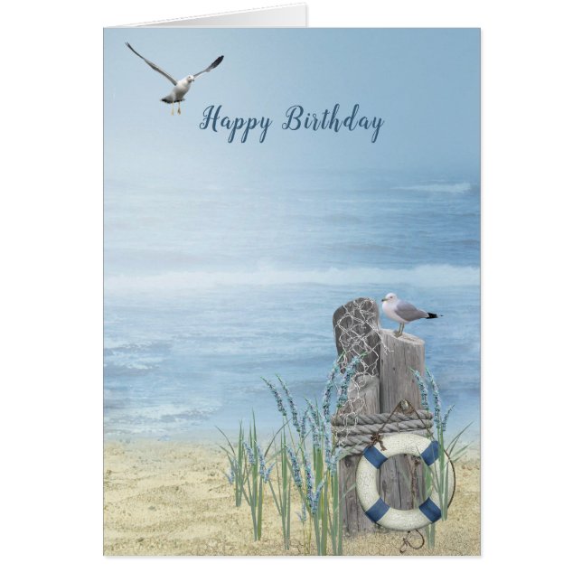 strand van Birthday met zeegarens (Voorkant)