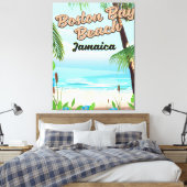 strand van Boston bay, Jamaica Canvas Afdruk (Insitu (Slaapkamer))