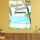 strand van Boston bay, Jamaica Canvas Afdruk (Insitu (Woonkamer))