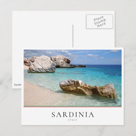 strand van Cala Mariolu, Sardinië in Italië Briefkaart (Voorkant / Achterkant)