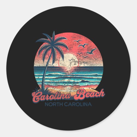 Strand van Carolina _2 Ronde Sticker (Voorkant)