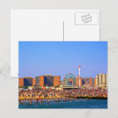 strand van Coney Island - NYC briefkaart (Voorkant / Achterkant)
