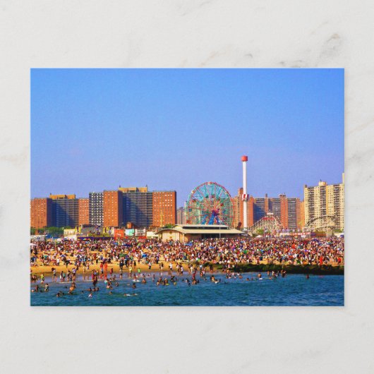 strand van Coney Island - NYC briefkaart (Voorkant)