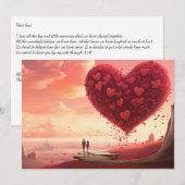 Strand van de Liefde: Schrijf je brief - Valentijn Feestdagenkaart (Voorkant / Achterkant)