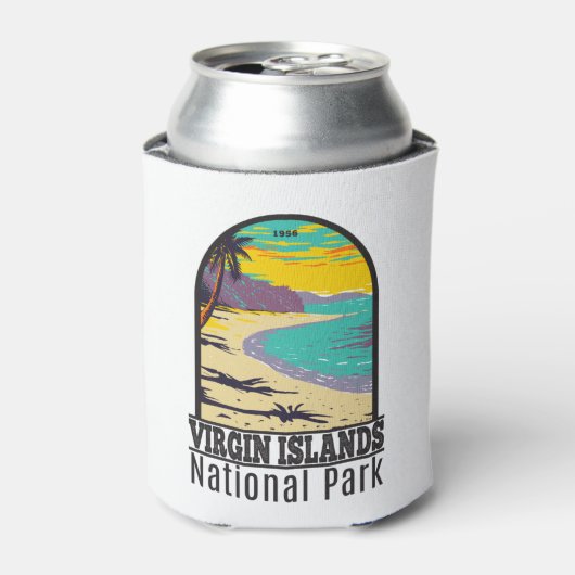 strand van de Maagdeneilanden National Park Trunk  Blikjeskoeler (Blikje Voorkant)