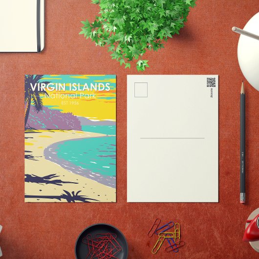 strand van de Maagdeneilanden National Park Trunk Briefkaart