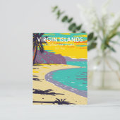 strand van de Maagdeneilanden National Park Trunk Briefkaart (Staand voorkant)