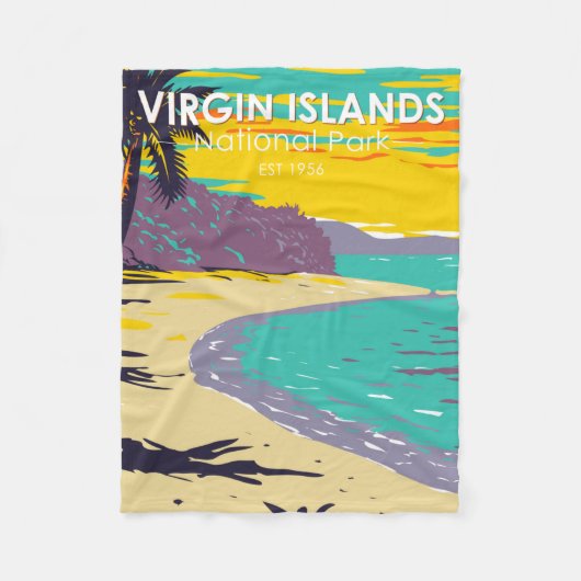 strand van de Maagdeneilanden National Park Trunk  Fleece Deken (Voorkant)