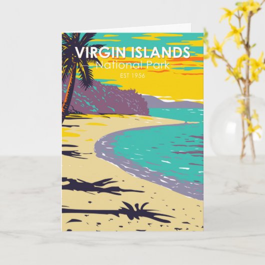 strand van de Maagdeneilanden National Park Trunk  Kaart (Gele Bloem)