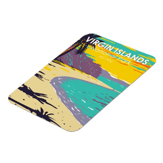 strand van de Maagdeneilanden National Park Trunk  Magneet (Linkerzijde)