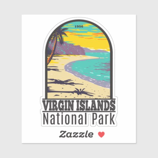 strand van de Maagdeneilanden National Park Trunk  Sticker (Vel)