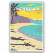strand van de Maagdeneilanden National Park Trunk  Sticker (Voorkant)