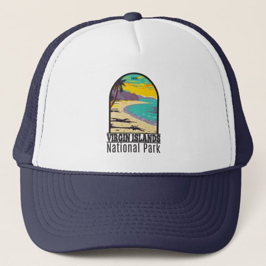 strand van de Maagdeneilanden National Park Trunk  Trucker Pet (Voorkant)