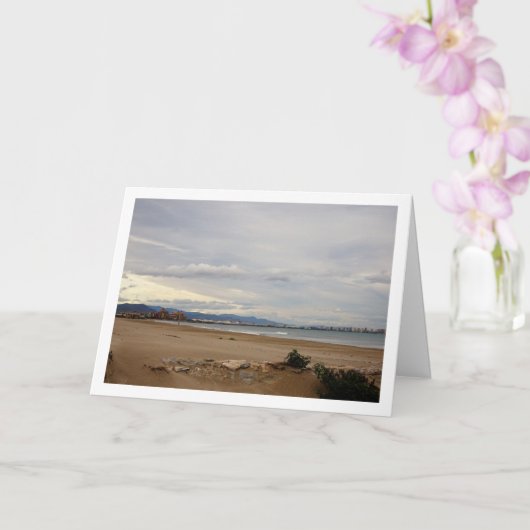 Strand van de Malvarrosa van Valencia Landschap Kaart (Orchidee)