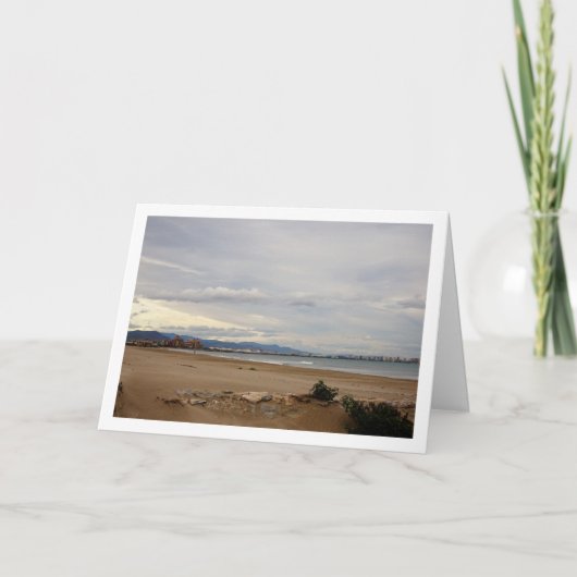 Strand van de Malvarrosa van Valencia Landschap Kaart (Voorkant)