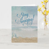 strand van de verblijfs het verbazende verjaardag kaart (Gele Bloem)