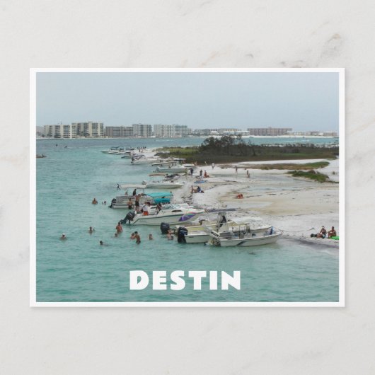Strand van Destin Florida met boten Briefkaart (Voorkant)