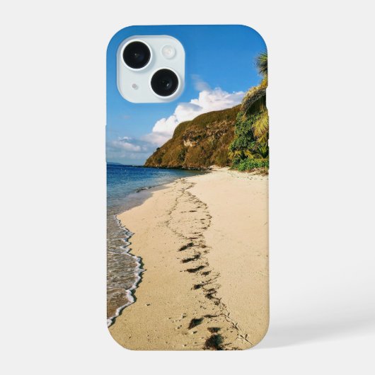 Strand van een eiland in Fiji iPhone 15 Case (Achterkant)