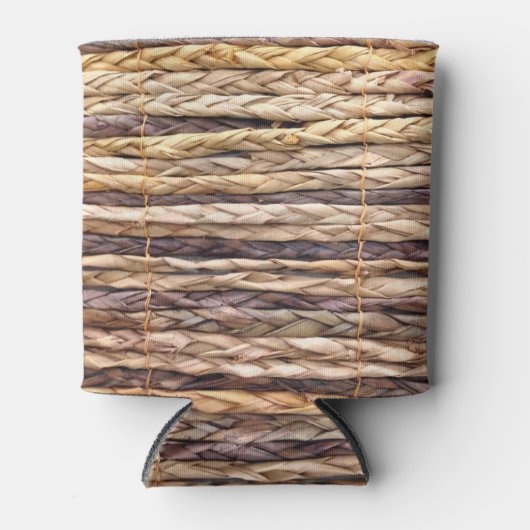 strand van een tropisch eiland, geweven wilgen blikjeskoeler (Voorkant)