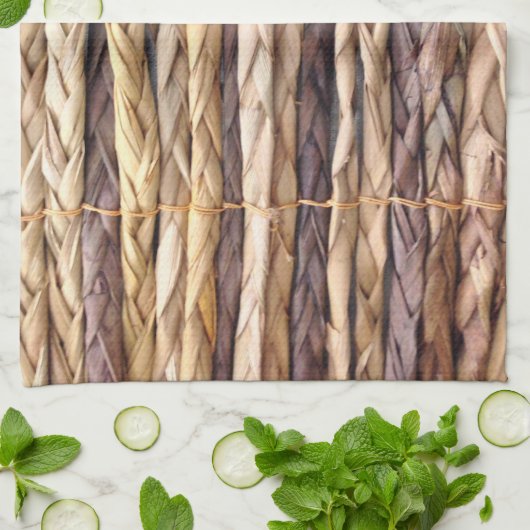 strand van een tropisch eiland, geweven wilgen theedoek (Gevouwen)