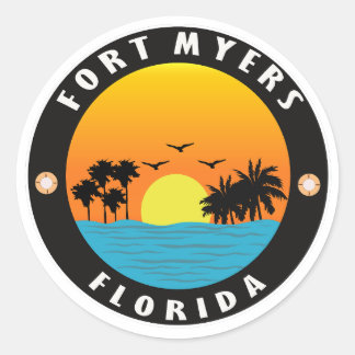 strand van Florida-fort myers Ronde Sticker