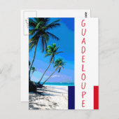 strand van Guadeloupe en palmbomen Briefkaart (Voorkant / Achterkant)