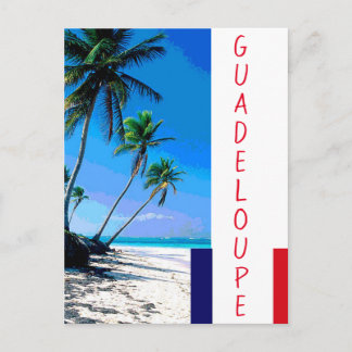 strand van Guadeloupe en palmbomen Briefkaart