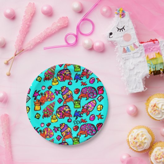 strand van Hermit crabs Papieren Bordje (Feest)