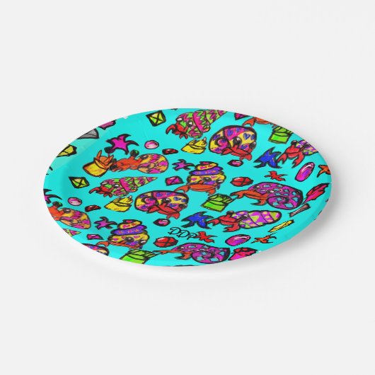 strand van Hermit crabs Papieren Bordje (Gekanteld)