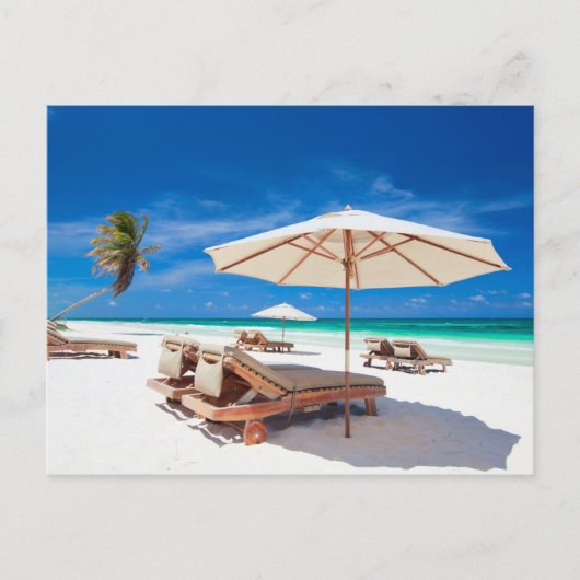 Strand van het resort briefkaart (Voorkant)