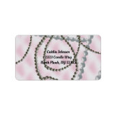 Strand van het Roze Blush-adreslabel van Parells Etiket (Voorkant)