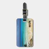 strand van het tropische eiland Paradise Bagagelabel (Voorkant verticaal)