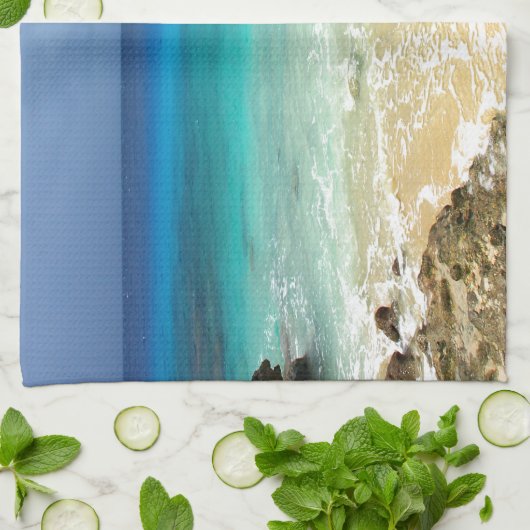 strand van het tropische eiland Paradise Theedoek (Gevouwen)