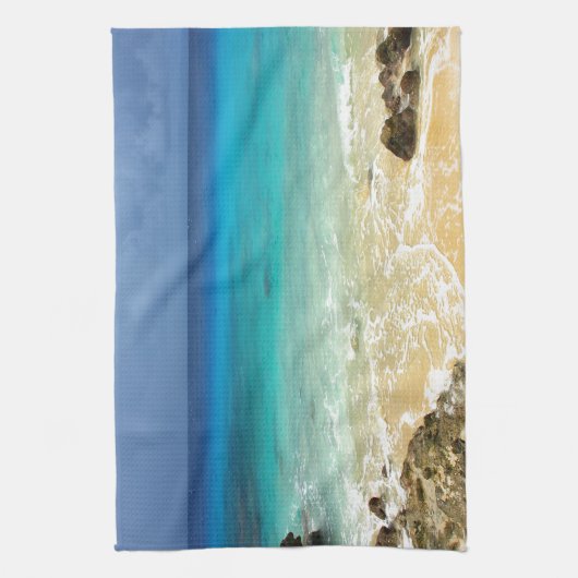 strand van het tropische eiland Paradise Theedoek (Verticaal)