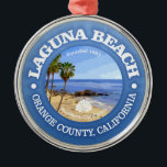 Strand van Laguna (C) Metalen Ornament<br><div class="desc">Laguna Beach,  Oranje County,  Californië.</div>