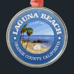 Strand van Laguna (C) Metalen Ornament<br><div class="desc">Laguna Beach,  Oranje County,  Californië.</div>