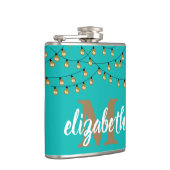 Strand van lichten turquoise gepersonaliseerd heupfles (Rechts)