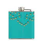 Strand van Lights Turquoise Gepersonaliseerd Heupfles (Achterkant)
