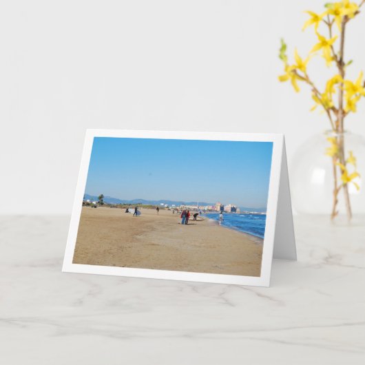 Strand van Malvarossa in Valencia, Spanje Kaart (Gele Bloem)