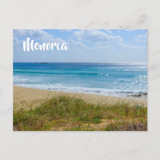 Strand van Menorca en duinen Foto Briefkaart (Voorkant)