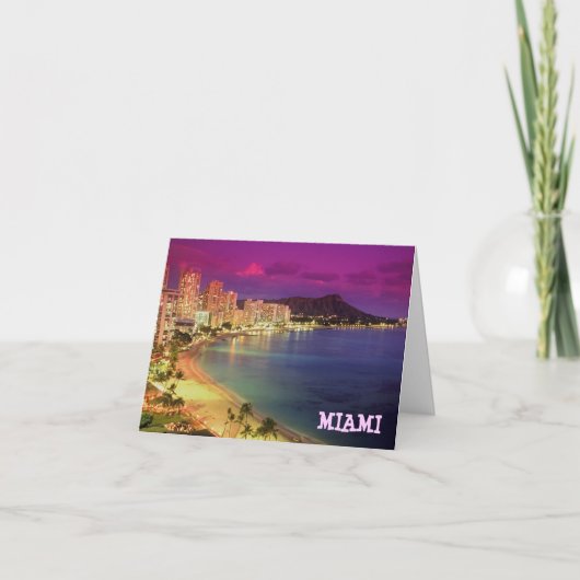 STRAND van MIAMI, de WENS van Florida 'U WAS HERE Kaart (Voorkant)
