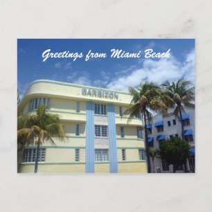 strand van miami deco briefkaart