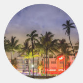 strand van miami ronde sticker (Voorkant)