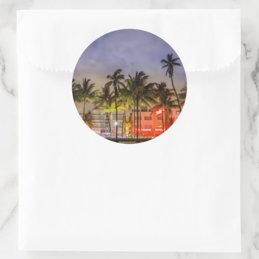 strand van miami ronde sticker (Tas)