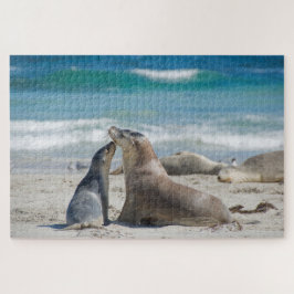 strand van Moeder en schattige baby, 1014 stuks Legpuzzel