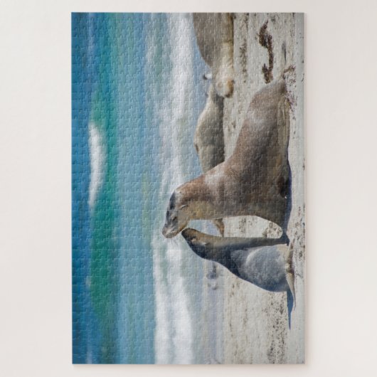 strand van Moeder en schattige baby, 1014 stuks Legpuzzel (Verticaal)