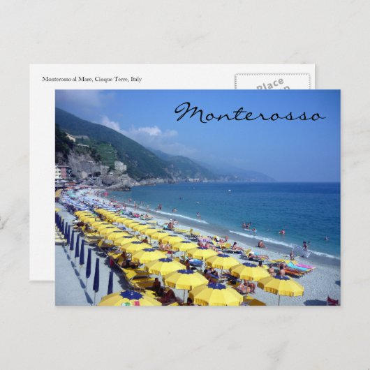 strand van monterosso briefkaart (Voorkant / Achterkant)
